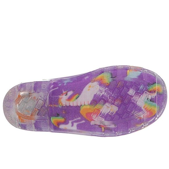 NEW Western Chief Kids Rainbow Unicorn Light UP! Rubber Rain Boot Waterproof - Picture 4 of 5